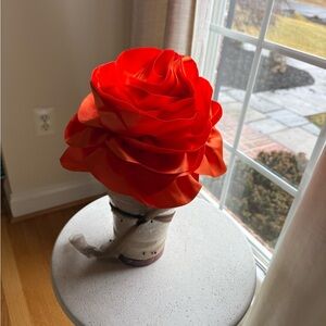 Vibrant Orange Rose Derby Fascinator